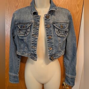 Vintage Cropped Denim Jacket Size M